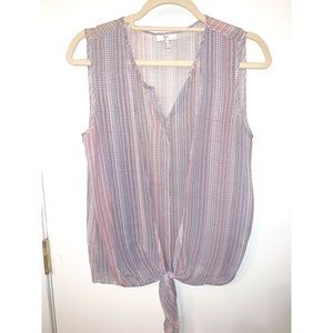 Joie Tank Top that Burton’s up with tie in front
